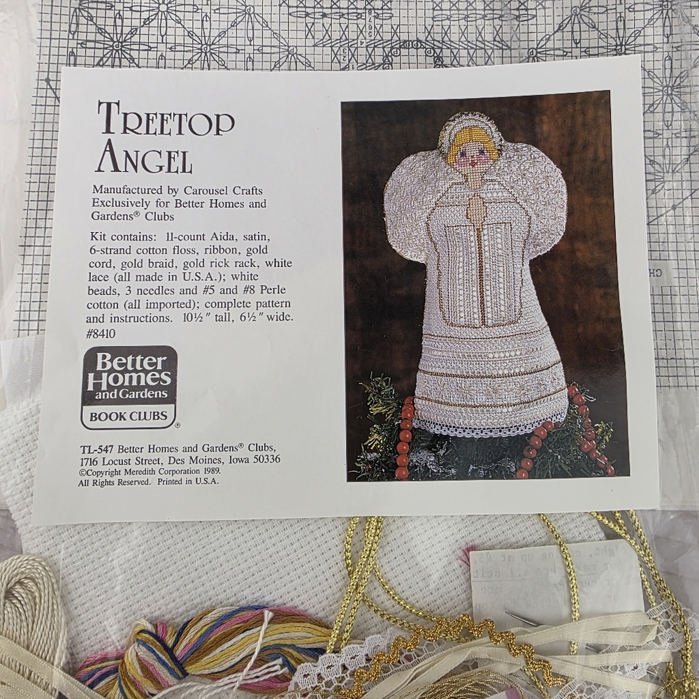 Treetop Angel Cross Stitch Kit Better Homes And Gardens Book Clubs